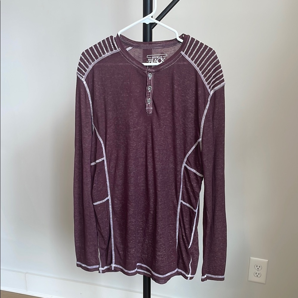 Buckle Purple Long Sleeve Tee Sporty Knit